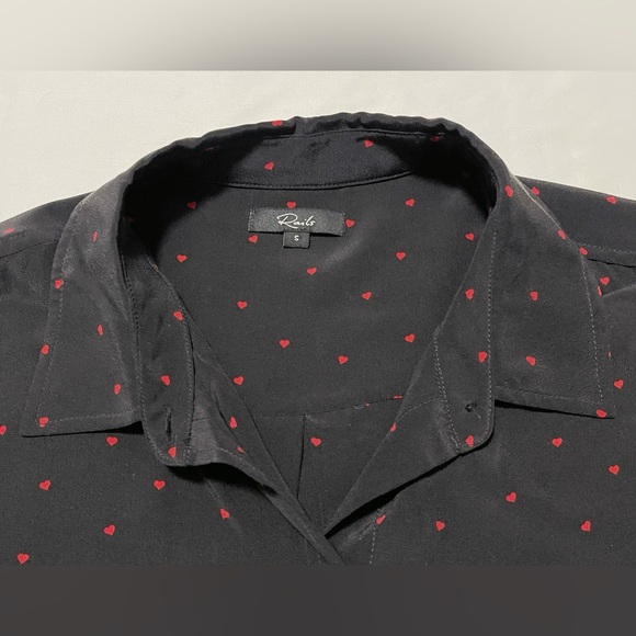 Rails Kate Silk Shirt with Red Mini Hearts - Picture 6 of 13
